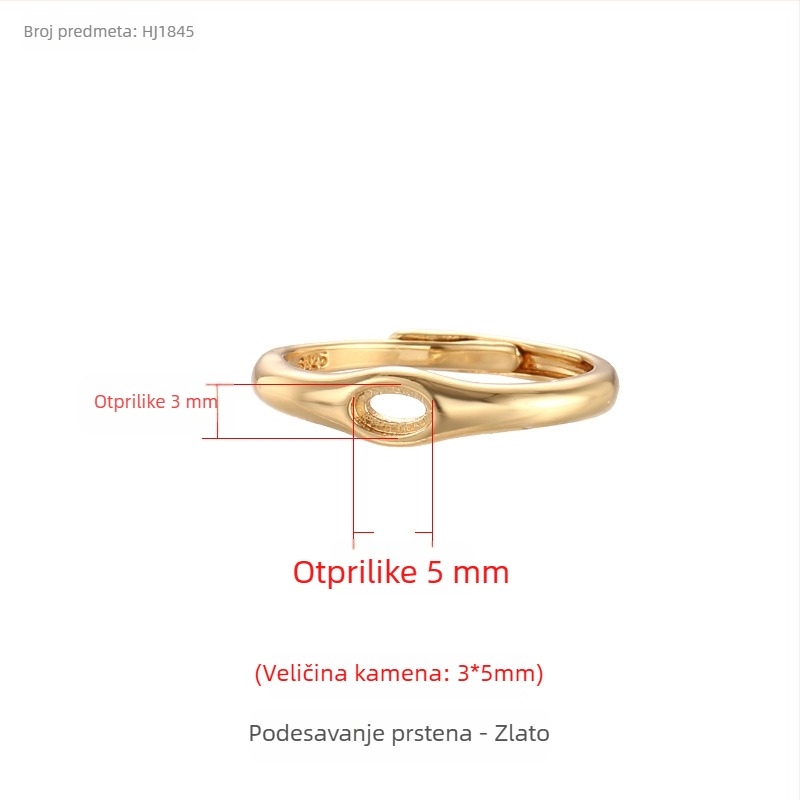 Baza prstena od bakra s prilagodljivim otvorom, ovalni oblik, unisex originalni dizajn, elektroplatirani završni sloj