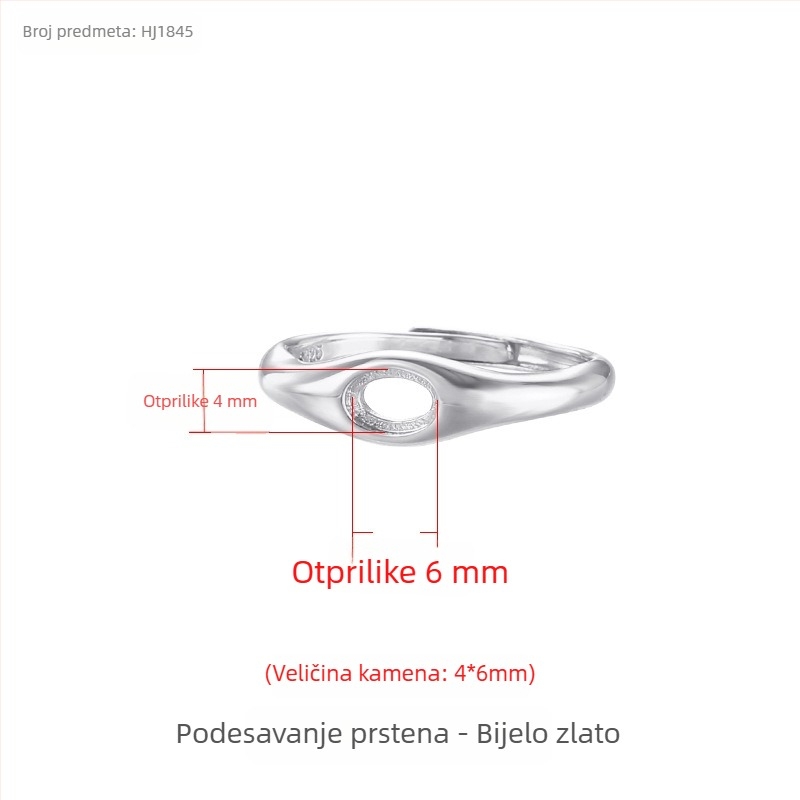 Baza prstena od bakra s prilagodljivim otvorom, ovalni oblik, unisex originalni dizajn, elektroplatirani završni sloj