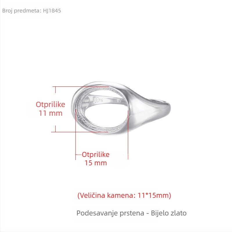 Baza prstena od bakra s prilagodljivim otvorom, ovalni oblik, unisex originalni dizajn, elektroplatirani završni sloj