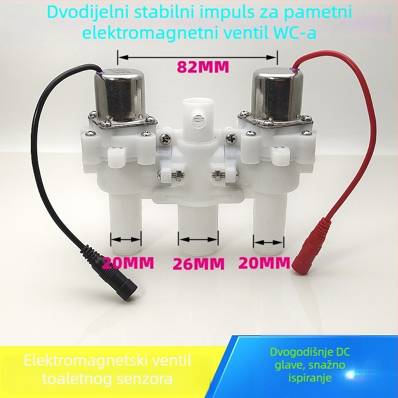 Kontroler pulsnog ventila za WC – PVC, sve-u-jednom ploča, model AC-001, način ispiranja, gumb za ispiranje na vrhu