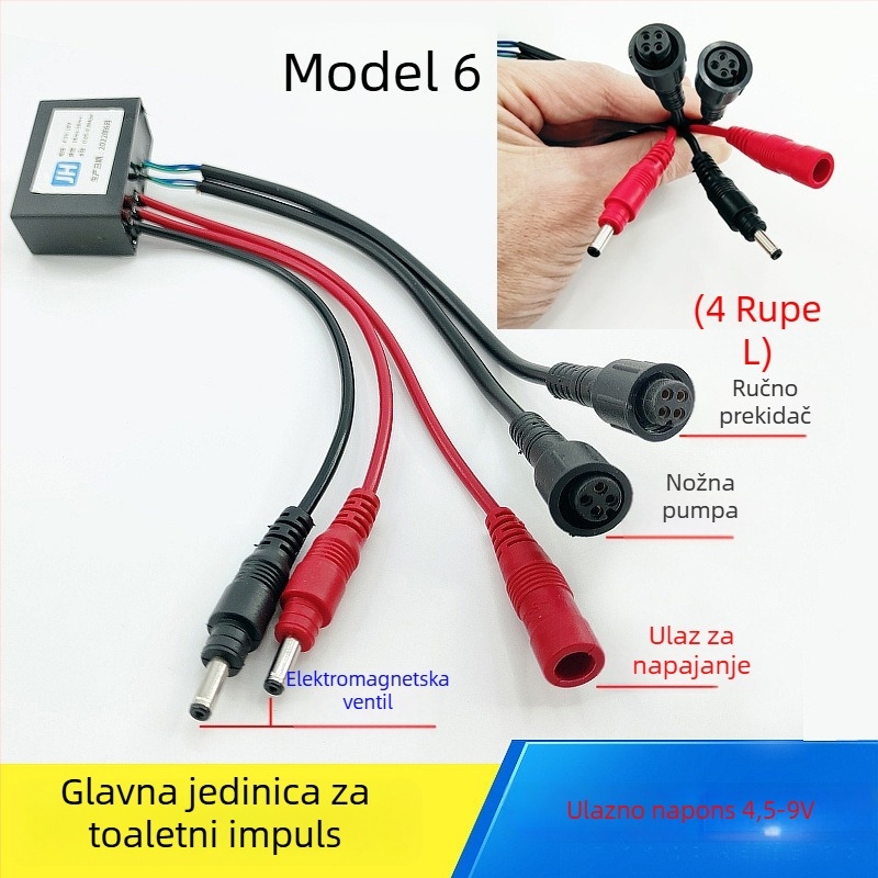 Kontroler pulsnog ventila za WC – PVC, sve-u-jednom ploča, model AC-001, način ispiranja, gumb za ispiranje na vrhu