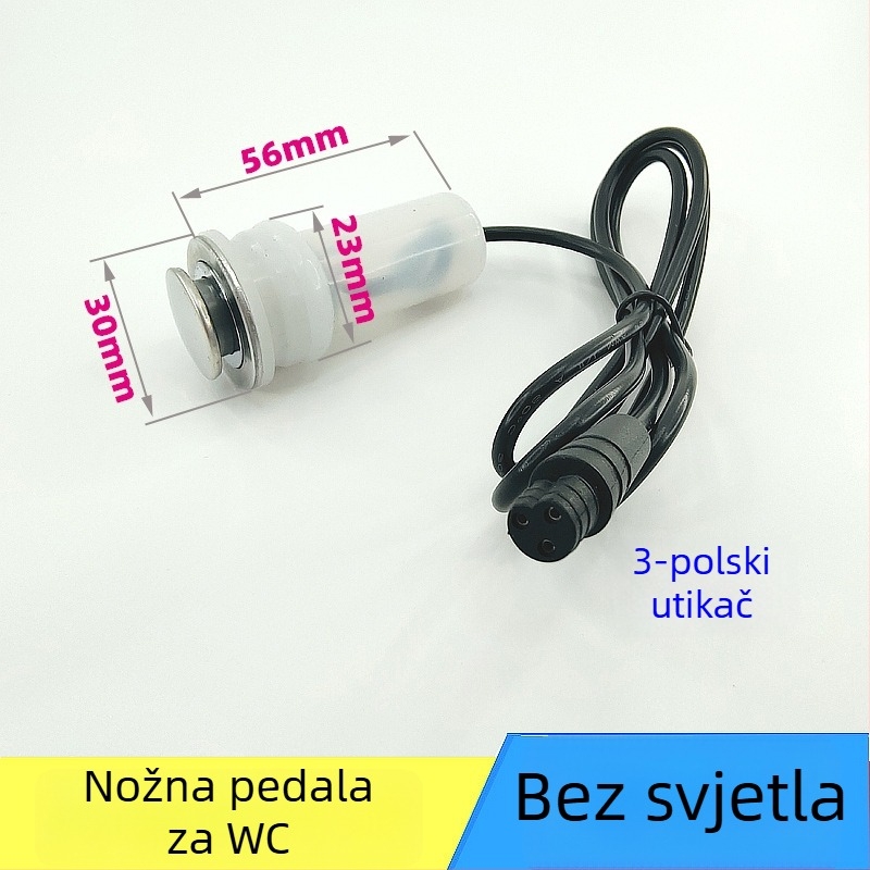 Kontroler pulsnog ventila za WC – PVC, sve-u-jednom ploča, model AC-001, način ispiranja, gumb za ispiranje na vrhu