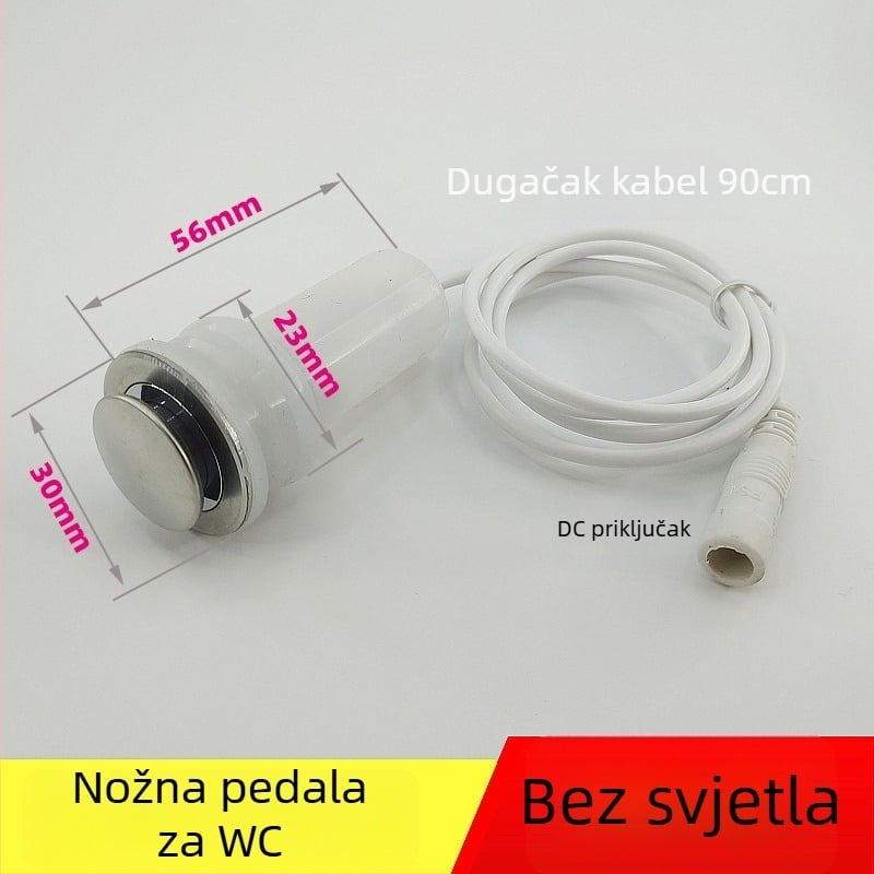 Kontroler pulsnog ventila za WC – PVC, sve-u-jednom ploča, model AC-001, način ispiranja, gumb za ispiranje na vrhu