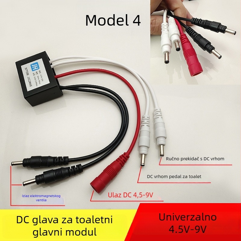 Kontroler pulsnog ventila za WC – PVC, sve-u-jednom ploča, model AC-001, način ispiranja, gumb za ispiranje na vrhu