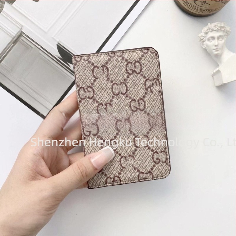 Novčanik za kartice s dvije preklopa, PU materijal, karirani uzorak, unisex, euro-američki retro stil