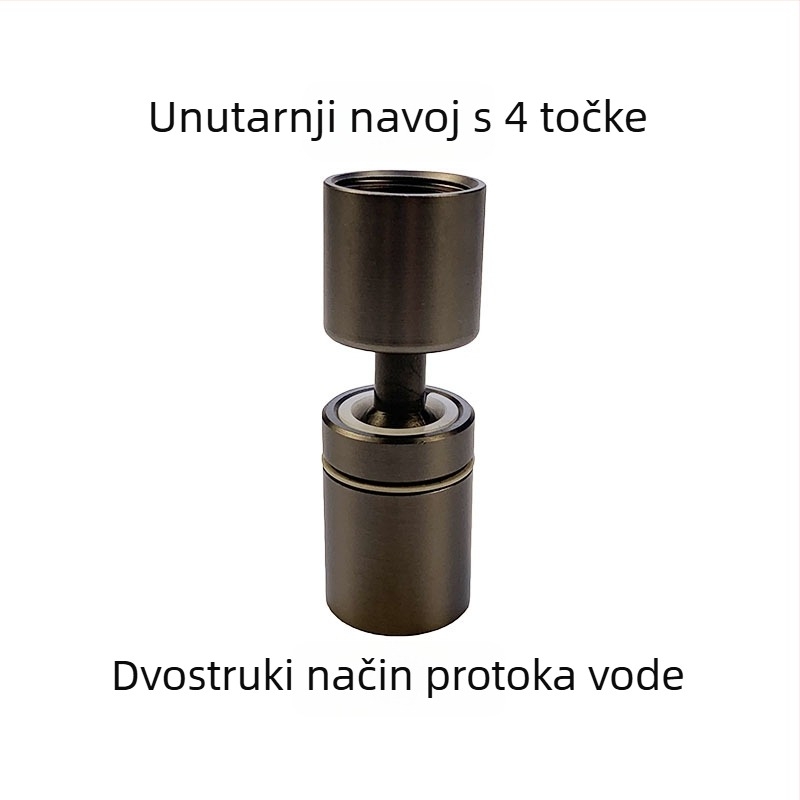 Filtrska mlaznica za slavinu, nehrđajući čelik, univerzalno rotirajući izlaz s tri razine, kapica protiv prskanja i produženje