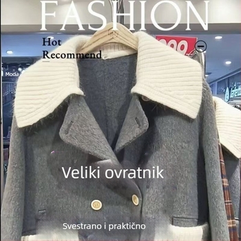 Shatongman Djeci Odvojivi Rebrasti Kvadratni Ovratnik s Perjem, Korejski Stil, Veliki Rever, Toplo, Protiv Prljavštini, Vanjski Poliester s Podom Poliester, Proljeće 2025