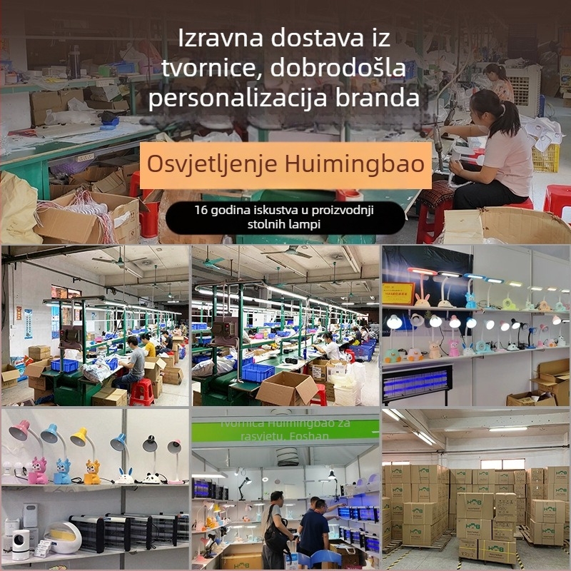 Stolna lampa za učenje s držačem za pisaće olovke (CRI ≥95; metalno sjenilo; inteligentna kontrola; 220V; gumb prekidač)