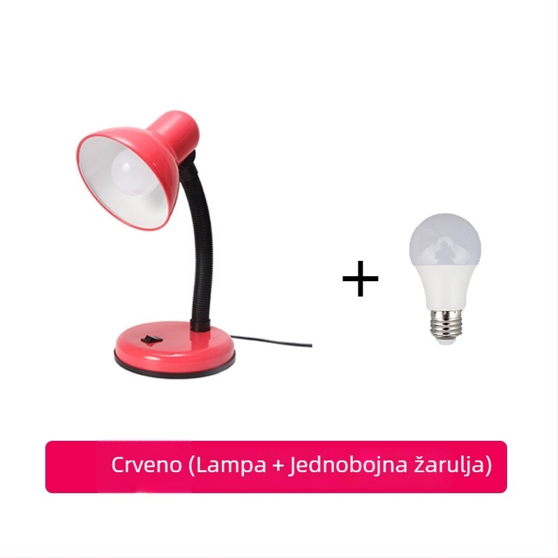 Stolna lampa za učenje s držačem za pisaće olovke (CRI ≥95; metalno sjenilo; inteligentna kontrola; 220V; gumb prekidač)