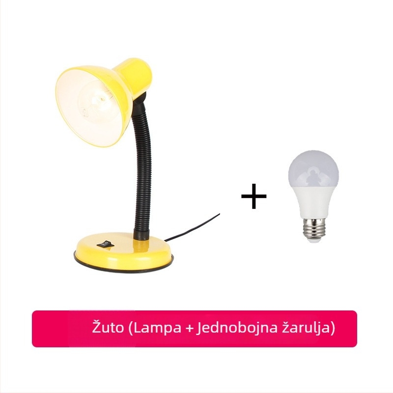 Stolna lampa za učenje s držačem za pisaće olovke (CRI ≥95; metalno sjenilo; inteligentna kontrola; 220V; gumb prekidač)