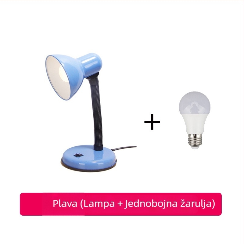 Stolna lampa za učenje s držačem za pisaće olovke (CRI ≥95; metalno sjenilo; inteligentna kontrola; 220V; gumb prekidač)