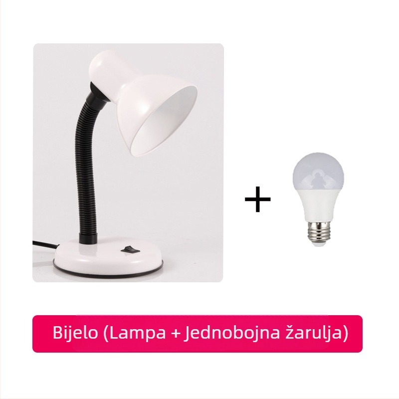 Stolna lampa za učenje s držačem za pisaće olovke (CRI ≥95; metalno sjenilo; inteligentna kontrola; 220V; gumb prekidač)