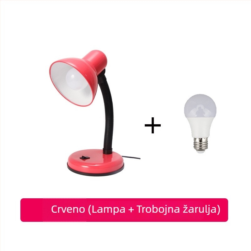 Stolna lampa za učenje s držačem za pisaće olovke (CRI ≥95; metalno sjenilo; inteligentna kontrola; 220V; gumb prekidač)