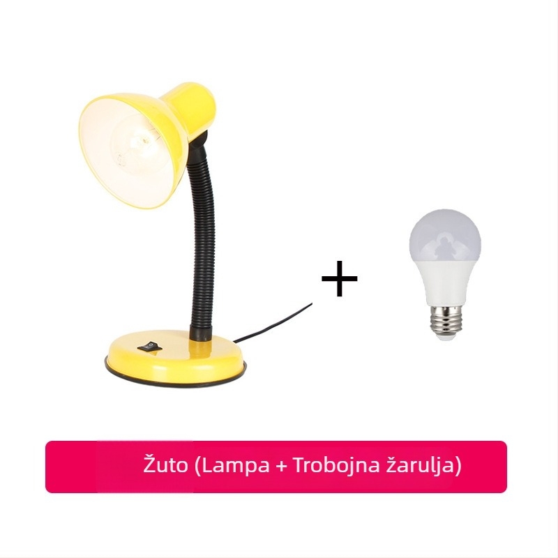 Stolna lampa za učenje s držačem za pisaće olovke (CRI ≥95; metalno sjenilo; inteligentna kontrola; 220V; gumb prekidač)