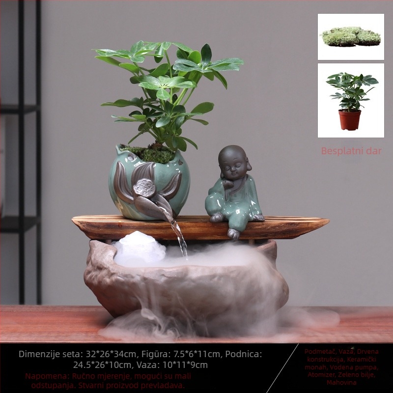 Keramički Feng Shui točak s tokom vode – ukras za bogatstvo, ručno izrađeno, glazirano, novi kineski stil, marka Lotus