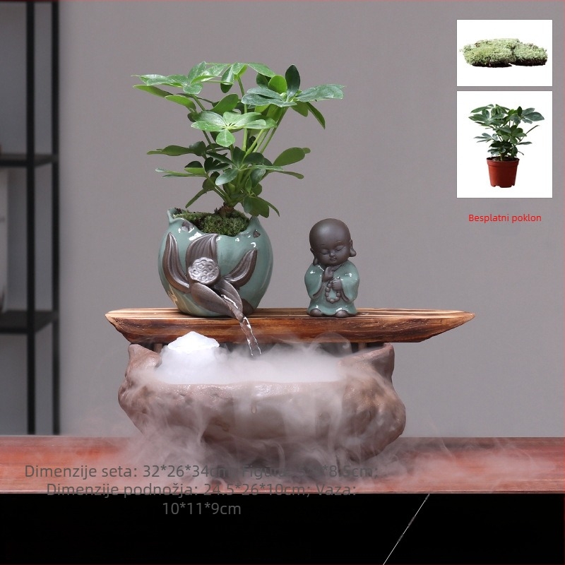 Keramički Feng Shui točak s tokom vode – ukras za bogatstvo, ručno izrađeno, glazirano, novi kineski stil, marka Lotus
