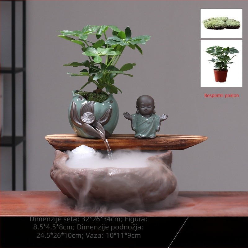Keramički Feng Shui točak s tokom vode – ukras za bogatstvo, ručno izrađeno, glazirano, novi kineski stil, marka Lotus