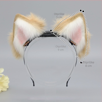 Traka za glavu s mačjim ušima – pliš materijal, ručna izrada, crtani stil, unisex