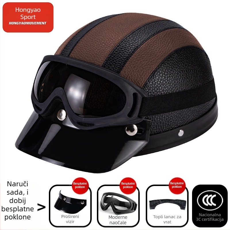 Polu-kaciga za električna vozila, ABS materijal, 3C certifikat, za odrasle, sve sezone