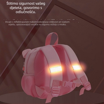 Dječji ruksak za vrtić s dinosaurom, unisex, prozračni materijal diving cloth, naramenice s zračnim jastukom, uzorak životinja