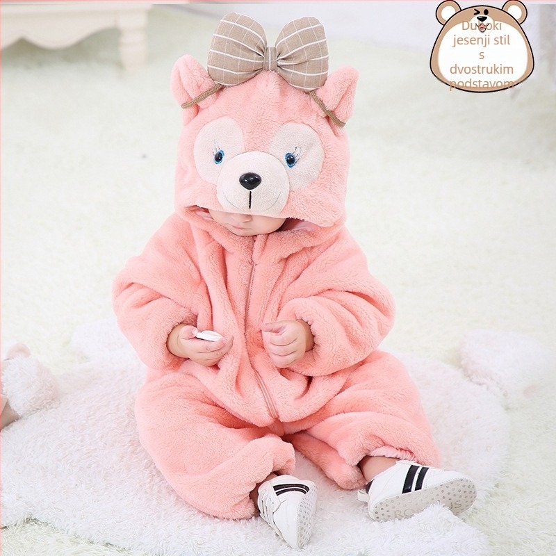 Unisex bebi kombinezon s kapuljom, dugi rukavi, flanel polyester – proljeće, jesen i zima, marka Tolo Rabbit