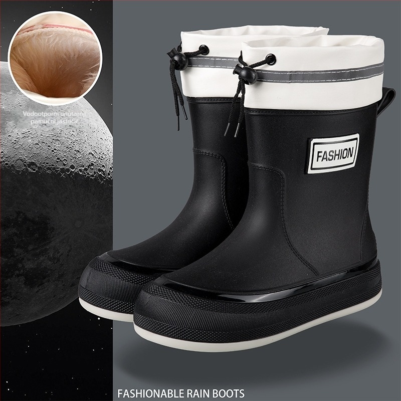 Ženske PVC vodootporne čizme za kišu, kratka potkoljenica, protuklizna podloga, 1–3 cm pet, četiri sezone