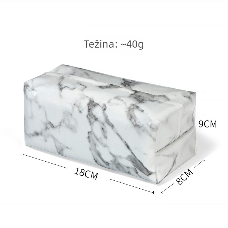 PU kožna stolna kutija za maramice s izvlačnim dizajnom – vodootporna, višestruka namjena, pogodna za dom, hotel i restoran