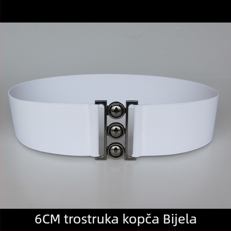 Elastični kaiš za struk za haljine, prugasti uzorak, s jednim krugom, meka površina