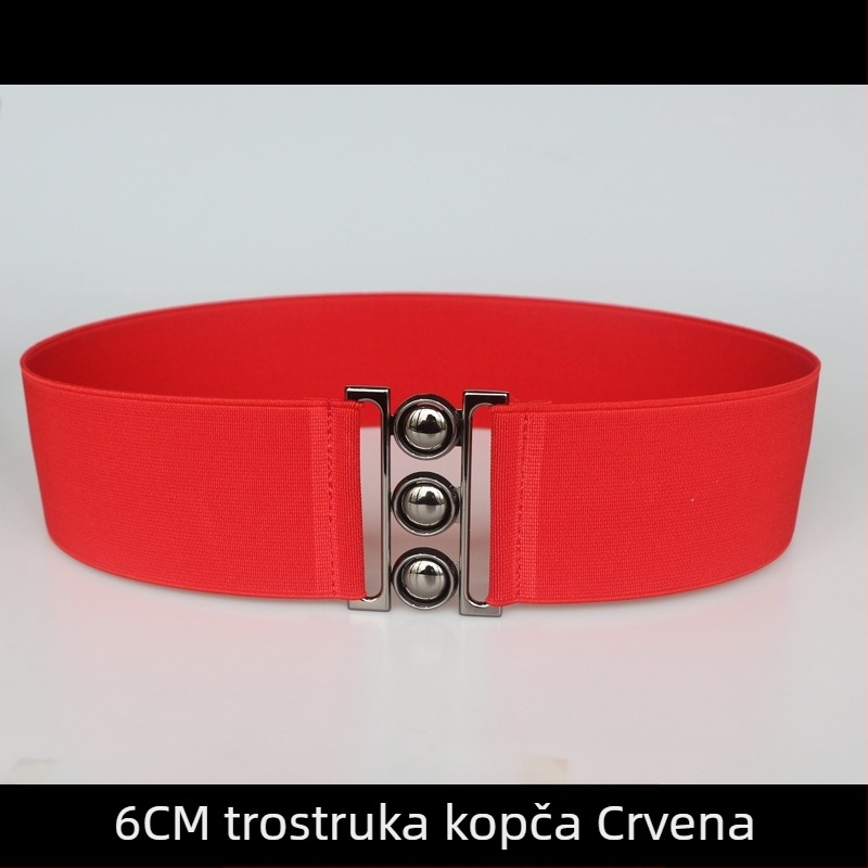 Elastični kaiš za struk za haljine, prugasti uzorak, s jednim krugom, meka površina