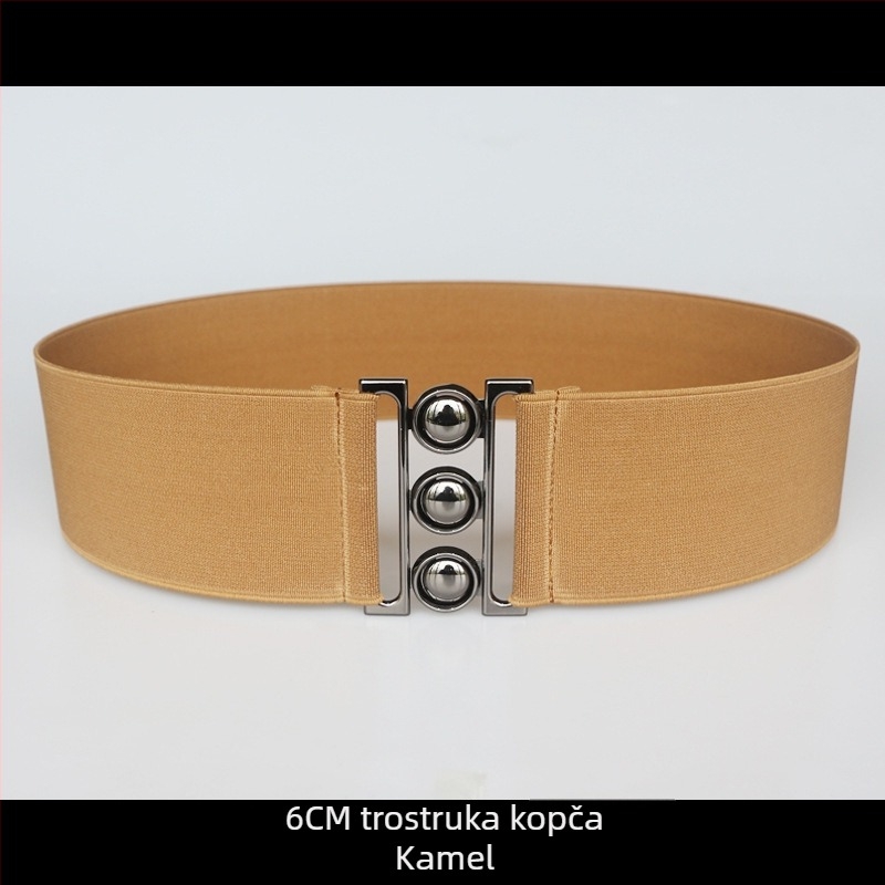 Elastični kaiš za struk za haljine, prugasti uzorak, s jednim krugom, meka površina