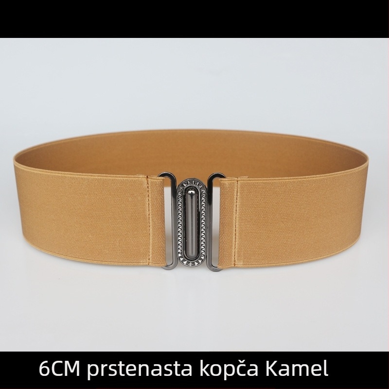 Elastični kaiš za struk za haljine, prugasti uzorak, s jednim krugom, meka površina