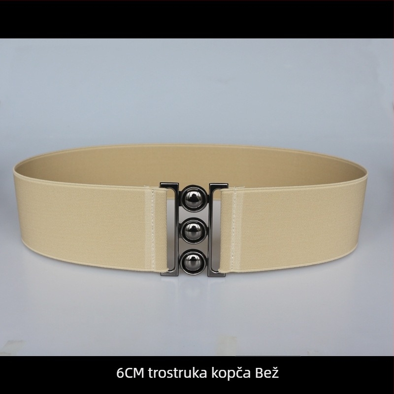 Elastični kaiš za struk za haljine, prugasti uzorak, s jednim krugom, meka površina