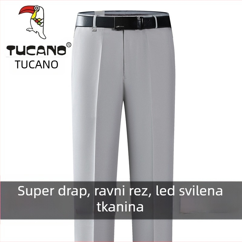 Muške casual hlače od pamuka, ravnog kroja, visokim strukom, bez glačanja