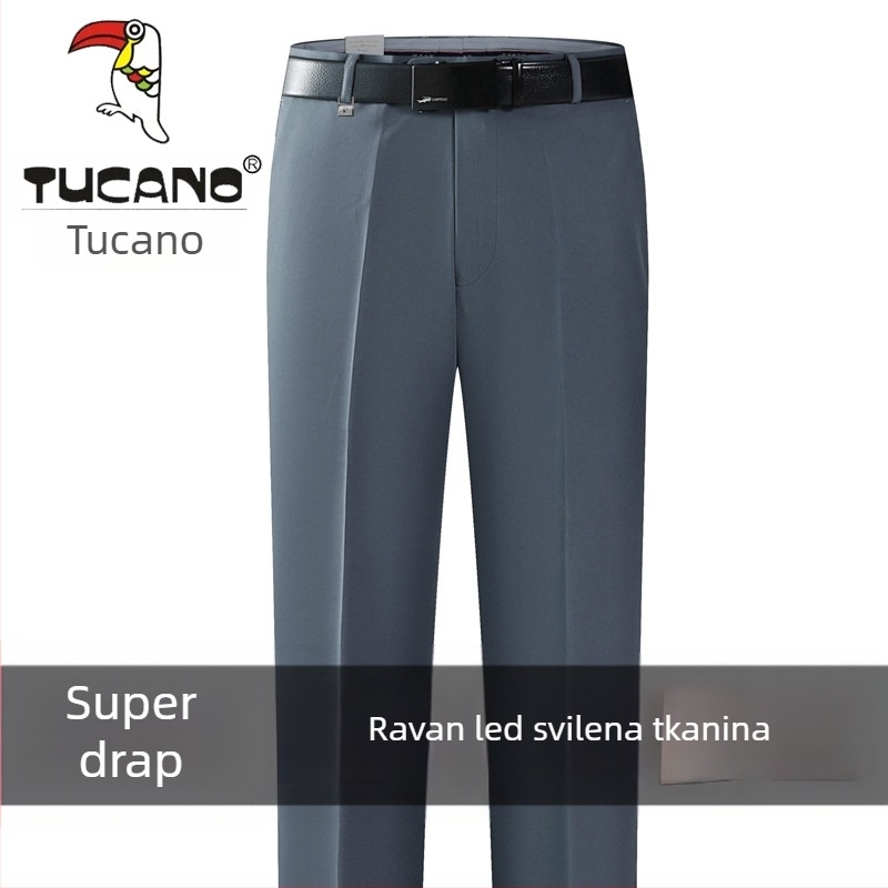 Muške casual hlače od pamuka, ravnog kroja, visokim strukom, bez glačanja