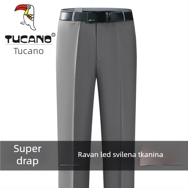 Muške casual hlače od pamuka, ravnog kroja, visokim strukom, bez glačanja