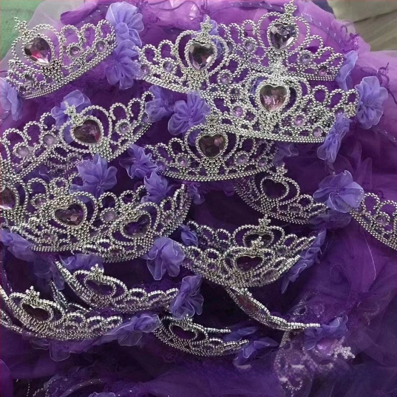 Dječja kruna s veliom za glavu, mrežasti materijal, crtani stil, unisex, dvostruki sloj, mogućnost prilagodbe