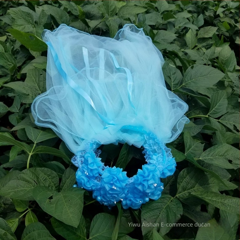 Dječja kruna s veliom za glavu, mrežasti materijal, crtani stil, unisex, dvostruki sloj, mogućnost prilagodbe