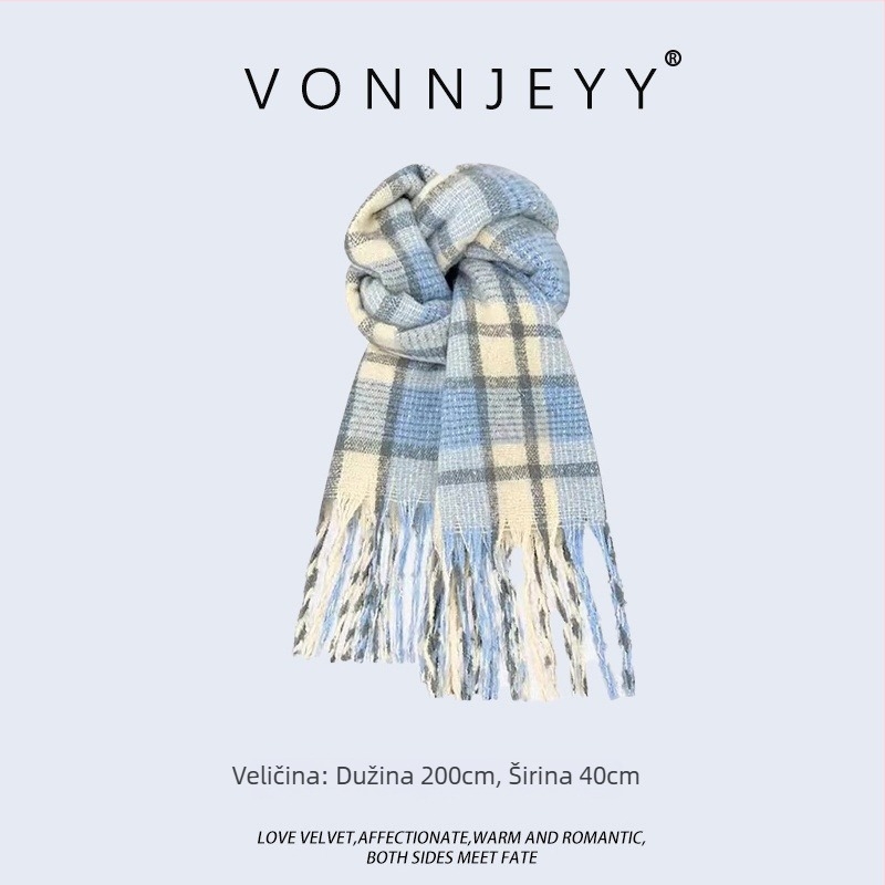 Ženski zimski šal — warp-knitted, održava toplinu, zima, glavni materijal >96%, Podrijetlo: Hangzhou, moderni gradski stil