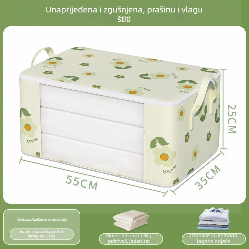 Torba za selidbu s velikim kapacitetom za odjeću i deke, sa zatvaračem, otporna na prašinu i vlagu, kubnog oblika, višenamjenska