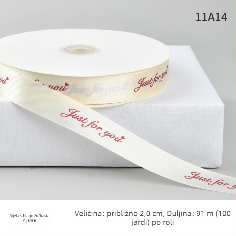 Jiahua satenska traka s engleskim slovima za Valentinovo – pakiranje poklona i buketi, DIY