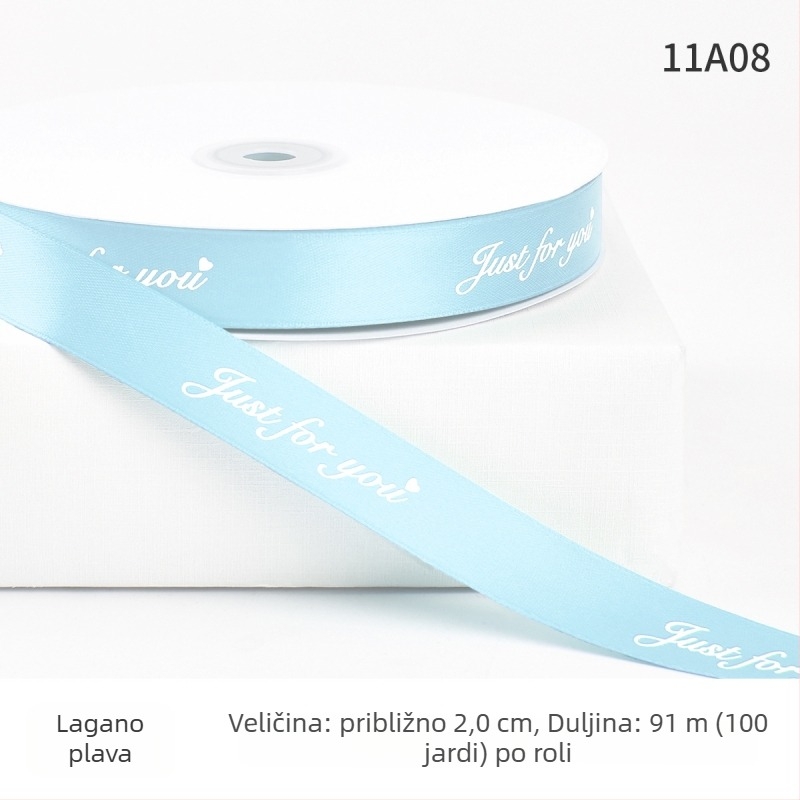 Jiahua satenska traka s engleskim slovima za Valentinovo – pakiranje poklona i buketi, DIY