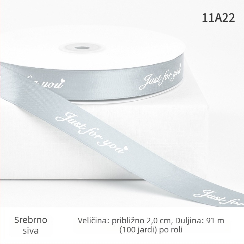 Jiahua satenska traka s engleskim slovima za Valentinovo – pakiranje poklona i buketi, DIY