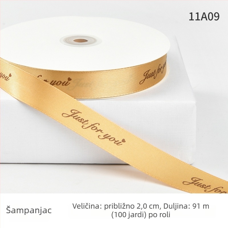 Jiahua satenska traka s engleskim slovima za Valentinovo – pakiranje poklona i buketi, DIY