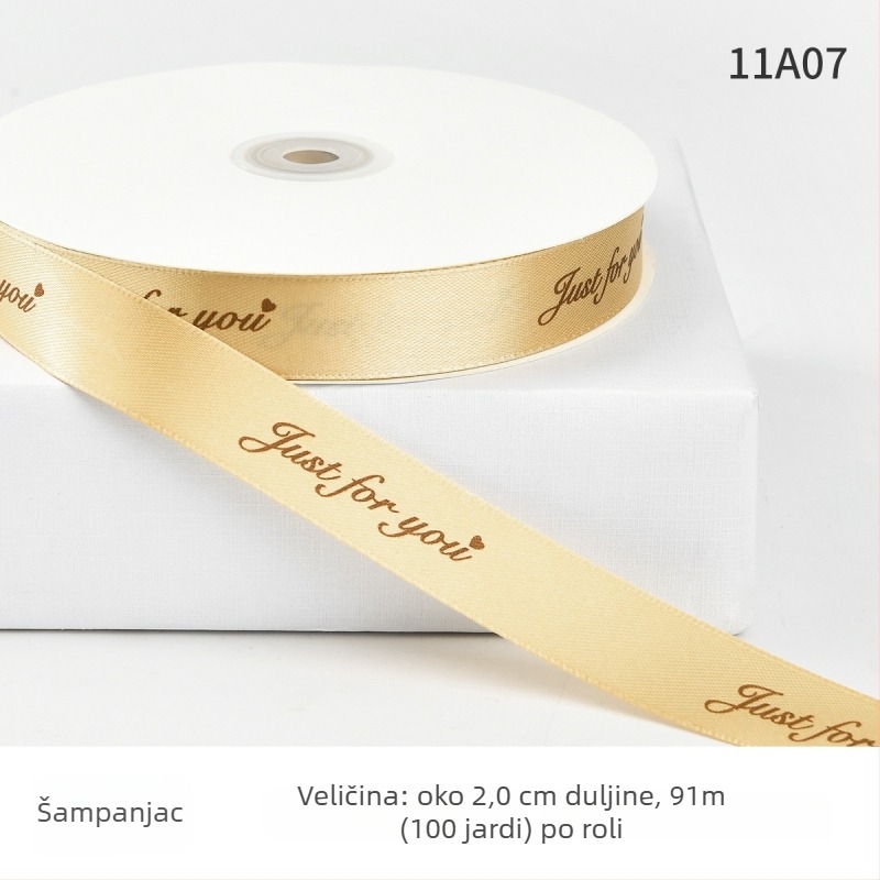 Jiahua satenska traka s engleskim slovima za Valentinovo – pakiranje poklona i buketi, DIY