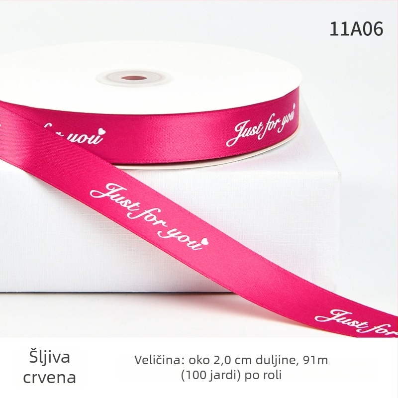 Jiahua satenska traka s engleskim slovima za Valentinovo – pakiranje poklona i buketi, DIY