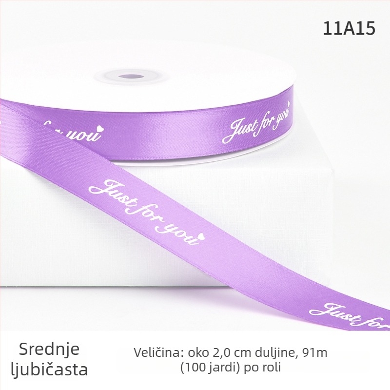 Jiahua satenska traka s engleskim slovima za Valentinovo – pakiranje poklona i buketi, DIY
