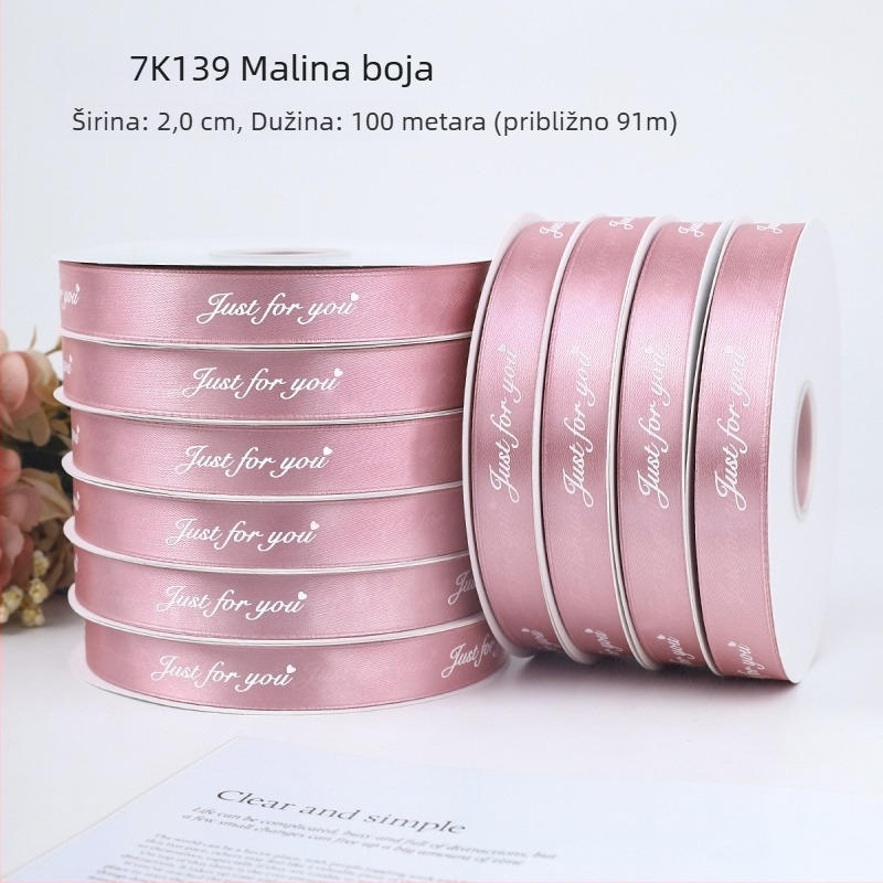 Jiahua satenska traka s engleskim slovima za Valentinovo – pakiranje poklona i buketi, DIY