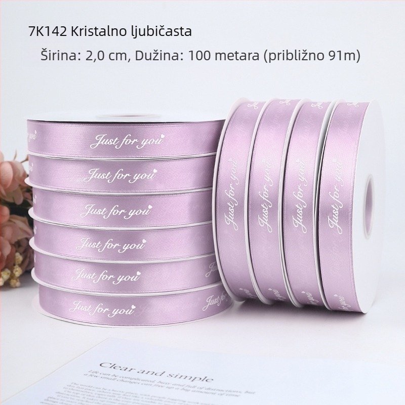 Jiahua satenska traka s engleskim slovima za Valentinovo – pakiranje poklona i buketi, DIY