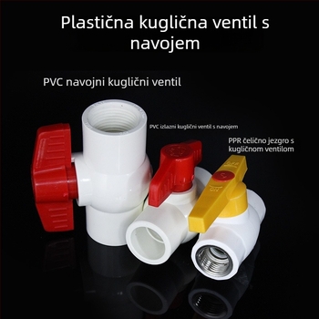 Plastična ventila za vodovodnu cijev, navoj, kuglični ventil, ravnomjerni tok, model 3201, higijenska kategorija