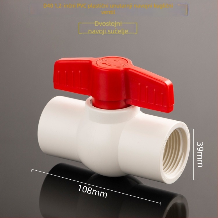 Plastična ventila za vodovodnu cijev, navoj, kuglični ventil, ravnomjerni tok, model 3201, higijenska kategorija